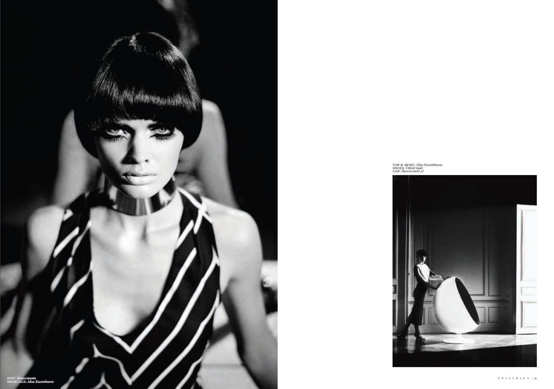 Published editorial hair and make-up work in a magazine